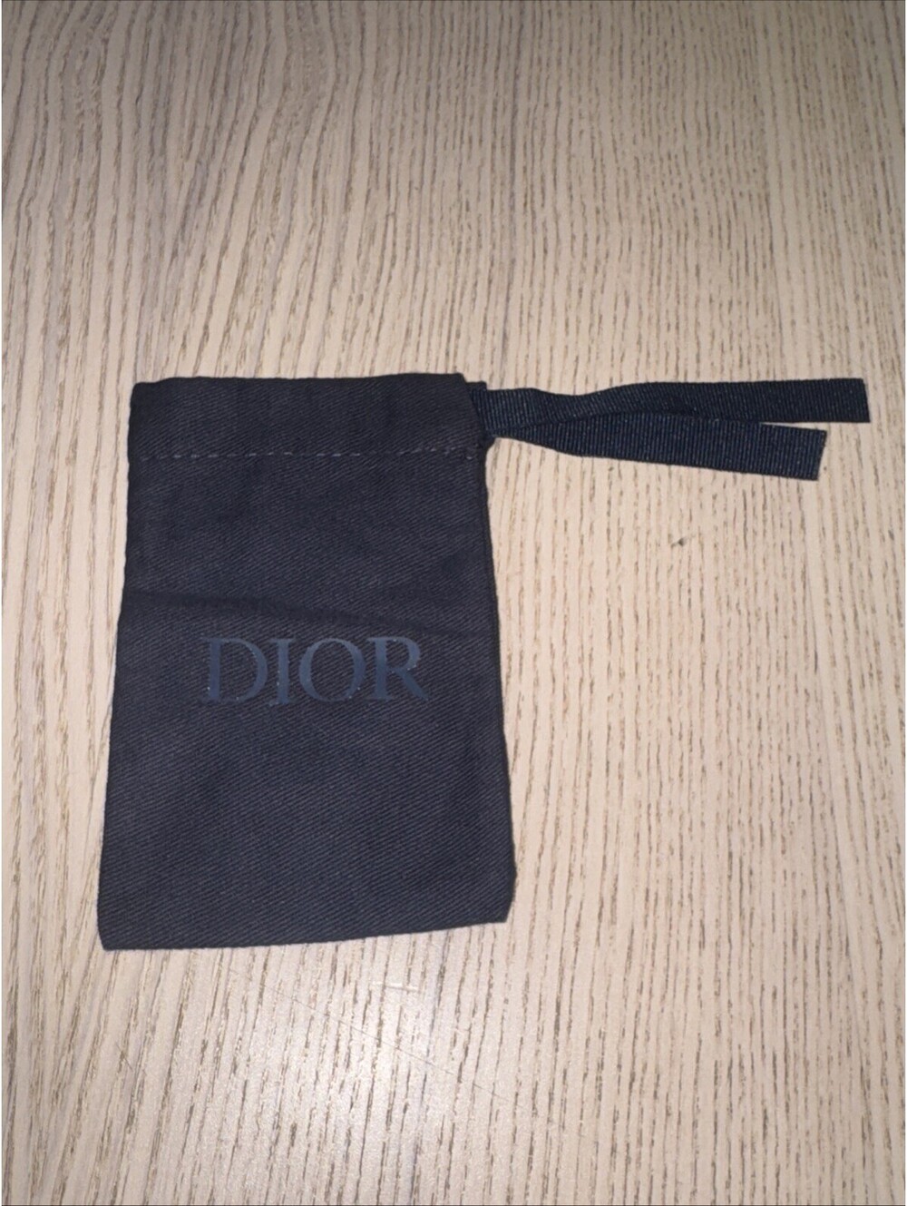 Christian Dior Small Navy Blue Drawstring Dust Bag Pouch Authentic